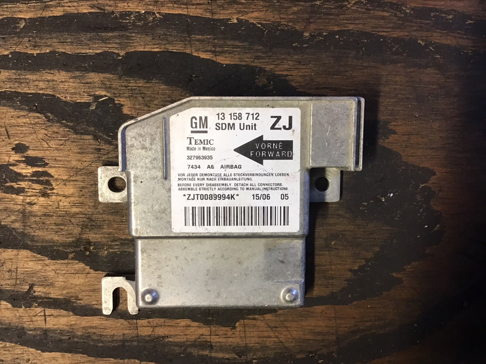 VAUXHALL MERIVA A AIRBAG CONTROL ECU MODULE UNIT SENSOR 13158712 ZJ 2003-2010