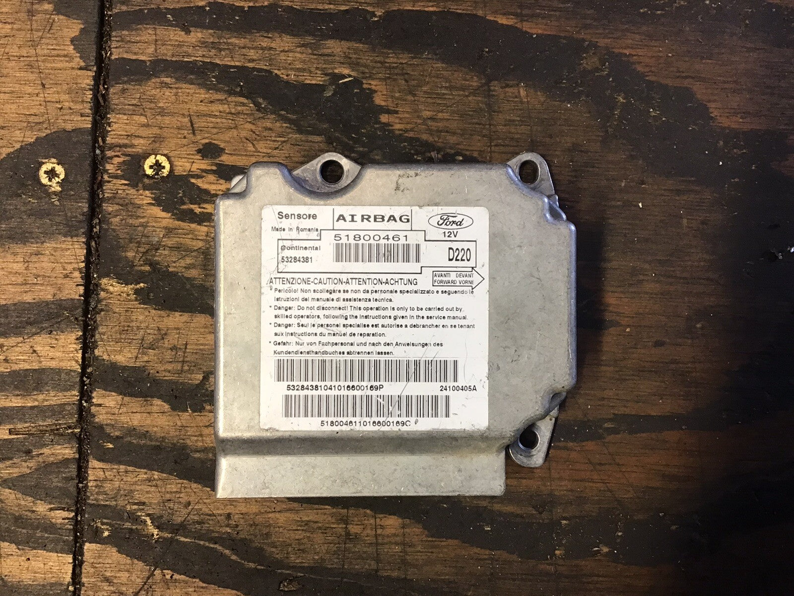 FORD KA AIRBAG ECU 51800461 2009-2016