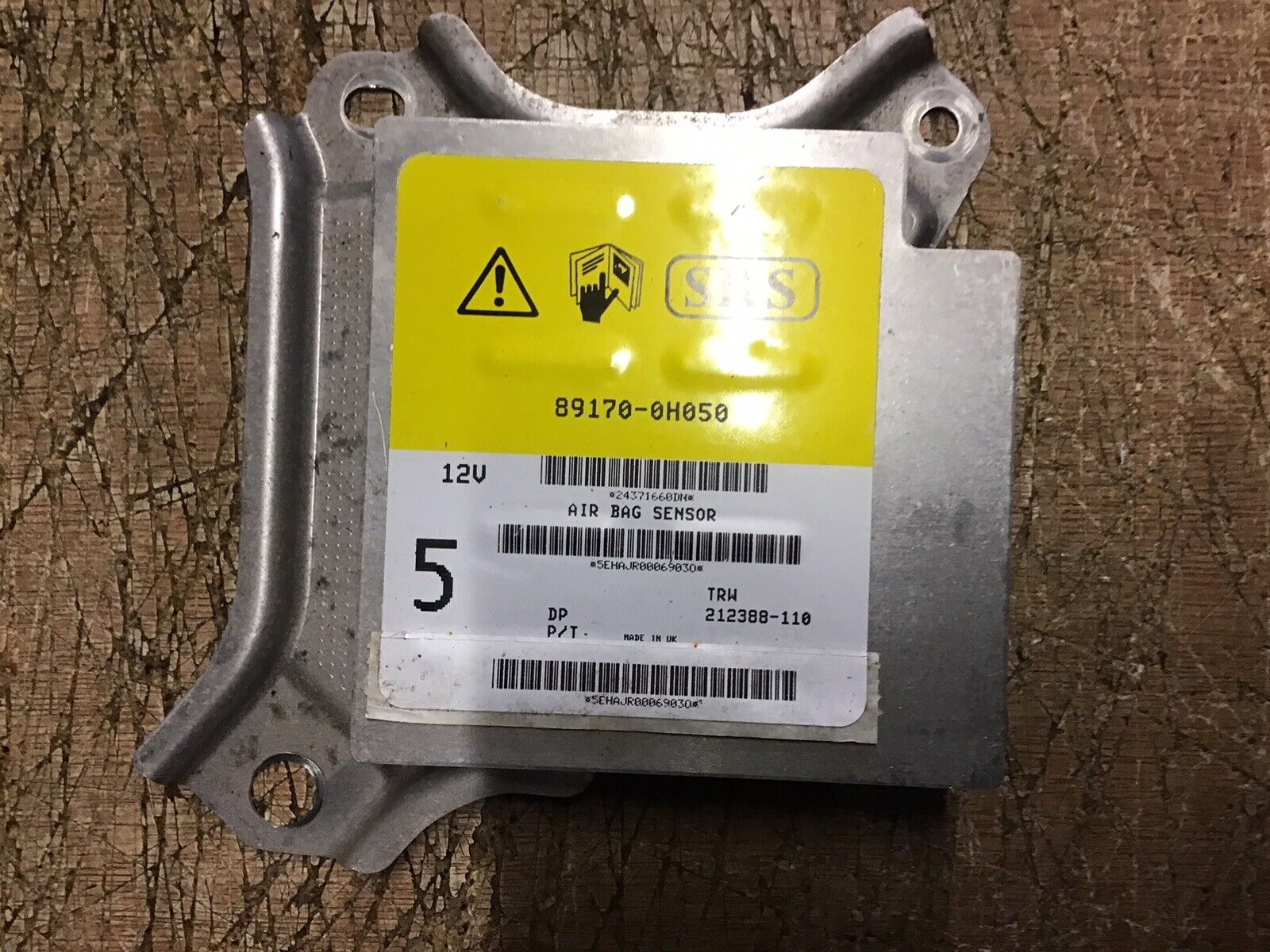 TOYOTA AYGO PEUGEOT 107 CITROEN C1 AIRBAG MODULE ECU 89170-0H050 2005-2012
