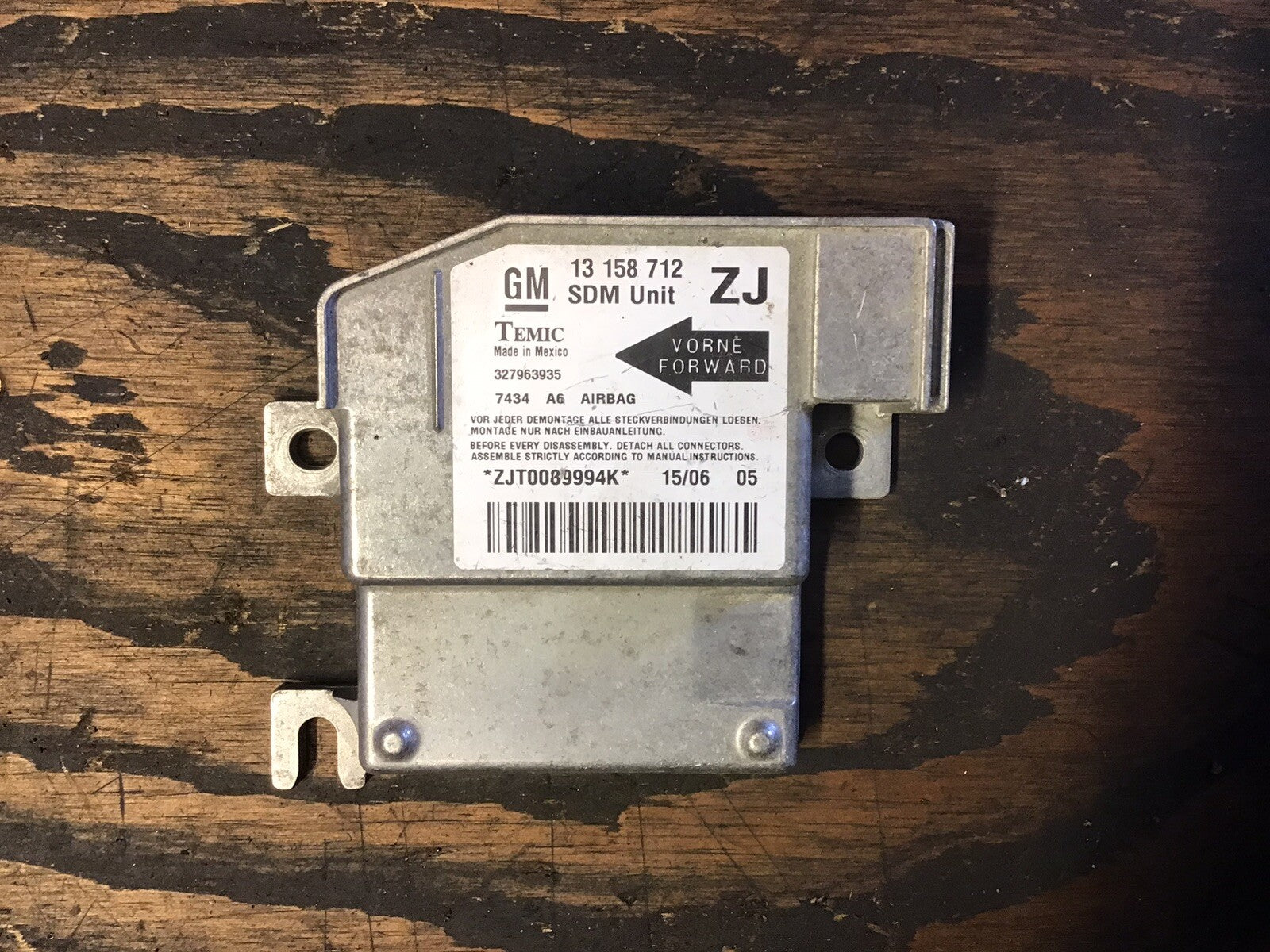 VAUXHALL MERIVA A AIRBAG CONTROL ECU MODULE UNIT SENSOR 13158712 ZJ 2003-2010