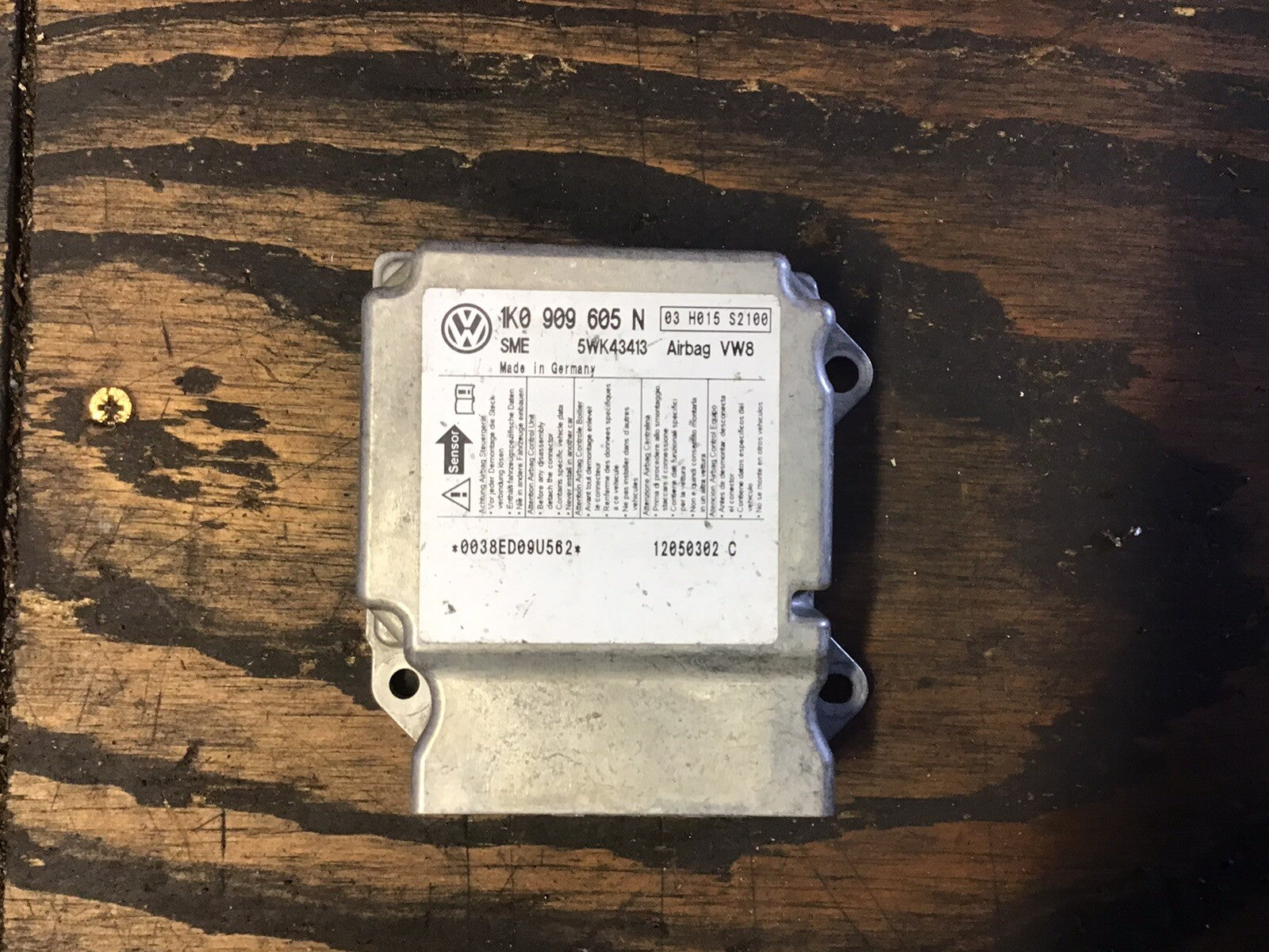 VW GOLF MK5 AIRBAG CONTROL MODULE ECU 1K0909605N 2003-2008