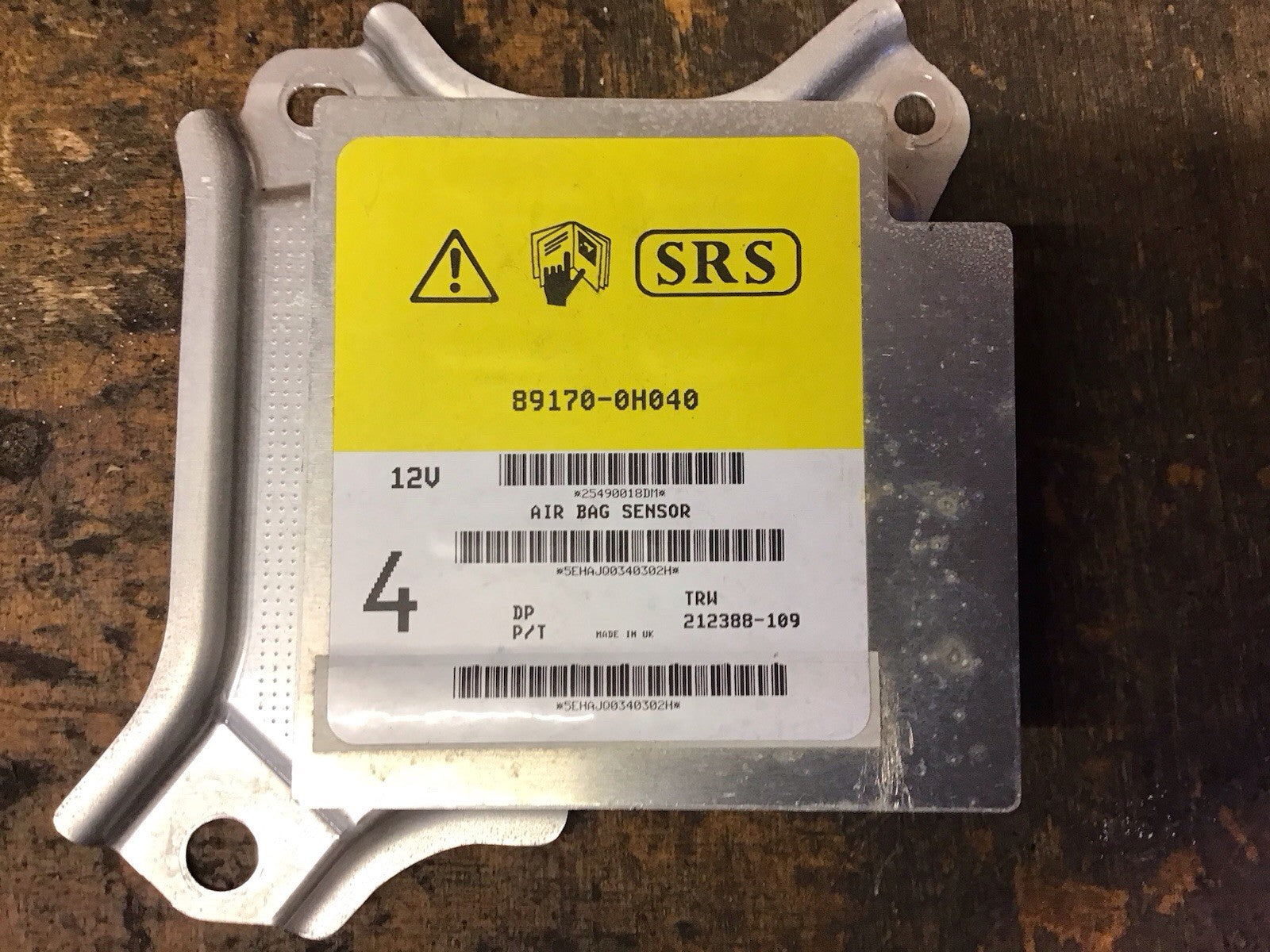 TOYOTA AYGO MK1 PEUGEOT 107 AIR BAG MODULE SENSOR ECU 89170-0H040 2005-2014