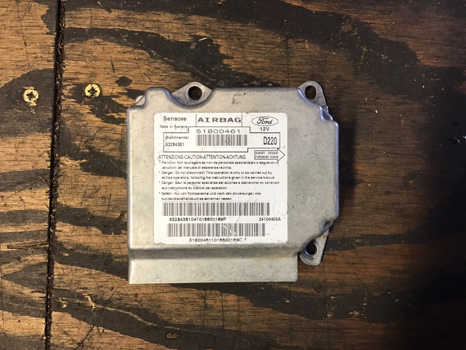 FORD KA AIRBAG ECU 51800461 2009-2016