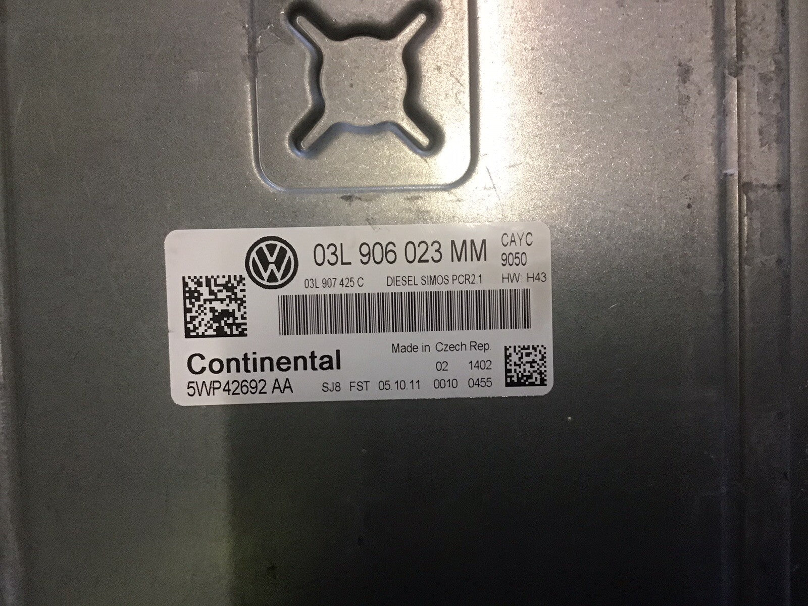 VOLKSWAGEN GOLF MK6 1.6 DIESEL ENGINE CONTROL UNIT ECU 03L906023MM CAY 2009-2012