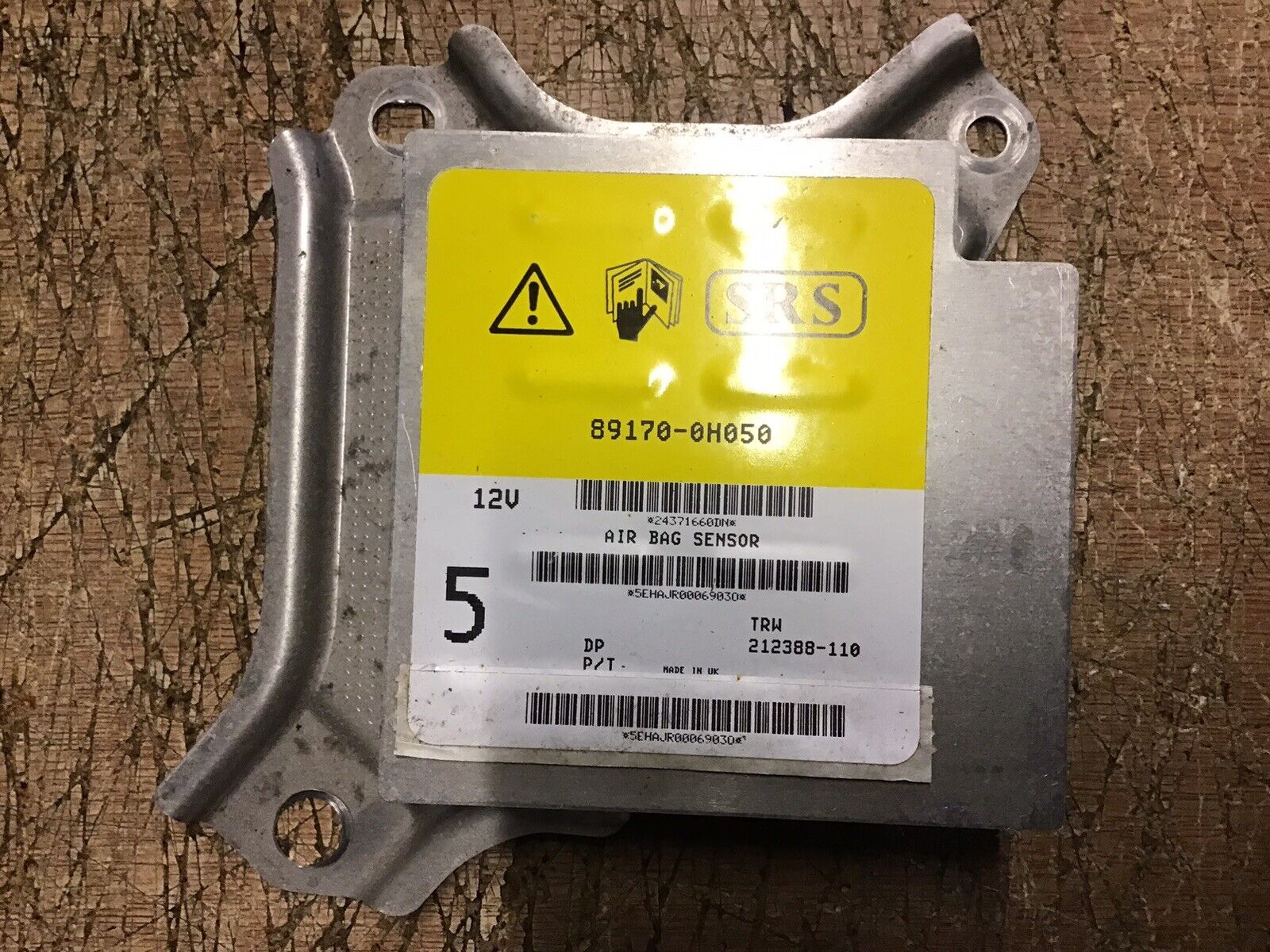 TOYOTA AYGO PEUGEOT 107 CITROEN C1 AIRBAG MODULE ECU 89170-0H050 2005-2012