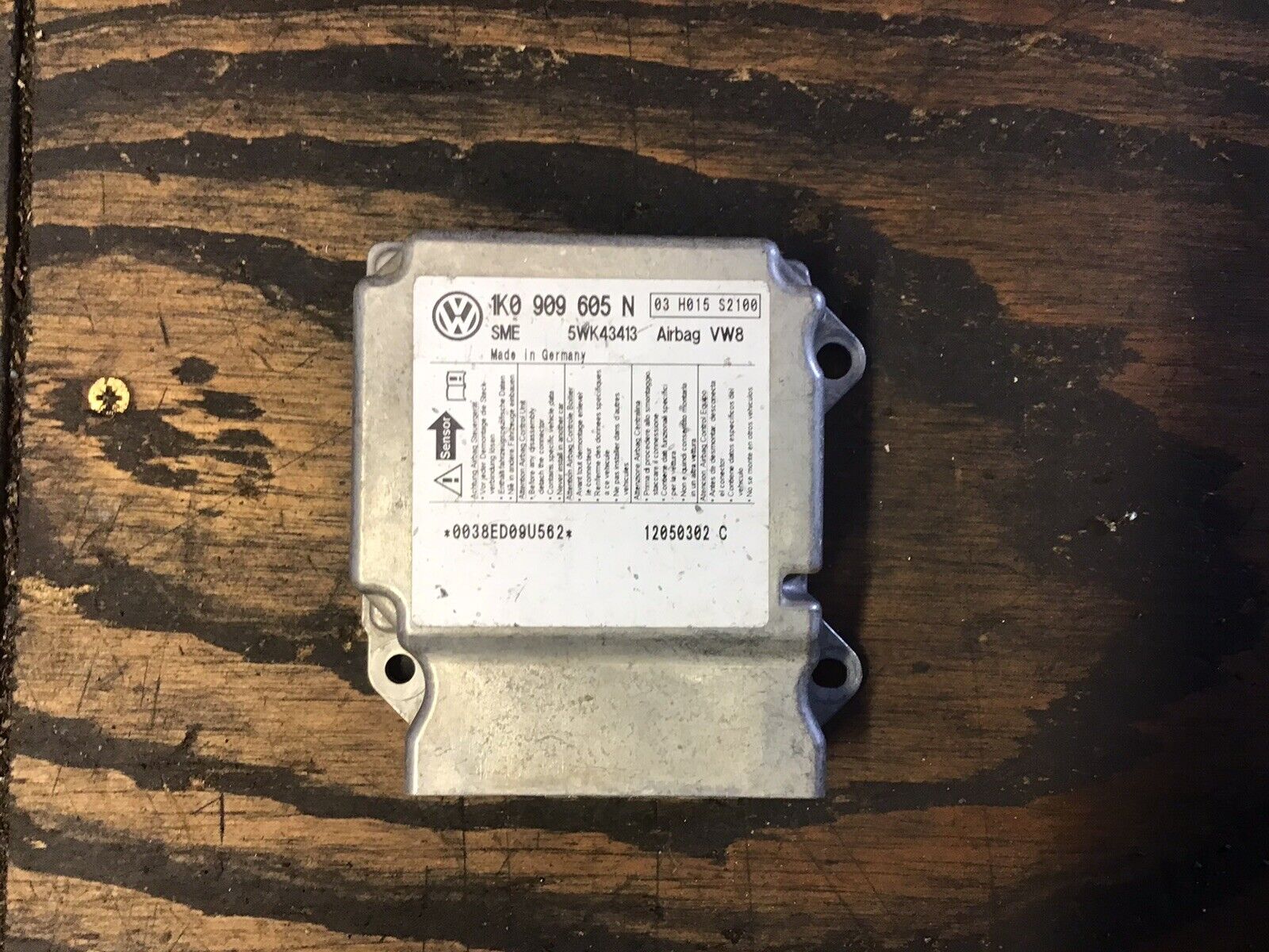 VW GOLF MK5 AIRBAG CONTROL MODULE ECU 1K0909605N 2003-2008