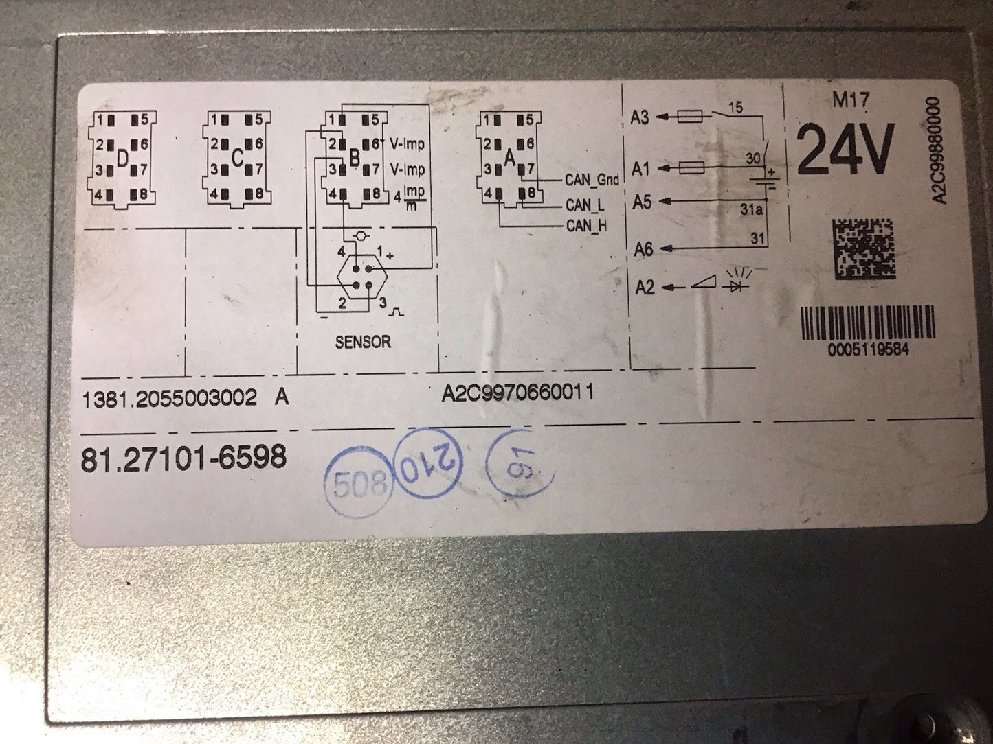 MAN TGX TGS TACHOGRAPH 81.27101-6598 2015-2020