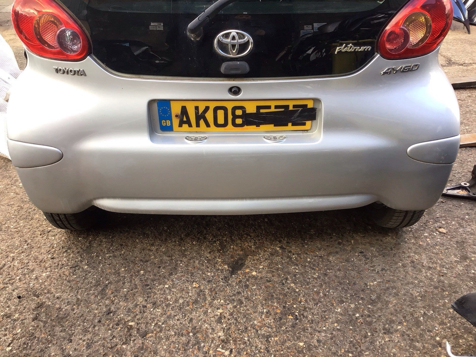 TOYOTA AYGO MK1 REAR BUMPER SATIN SILVER 1E7 2005-2012