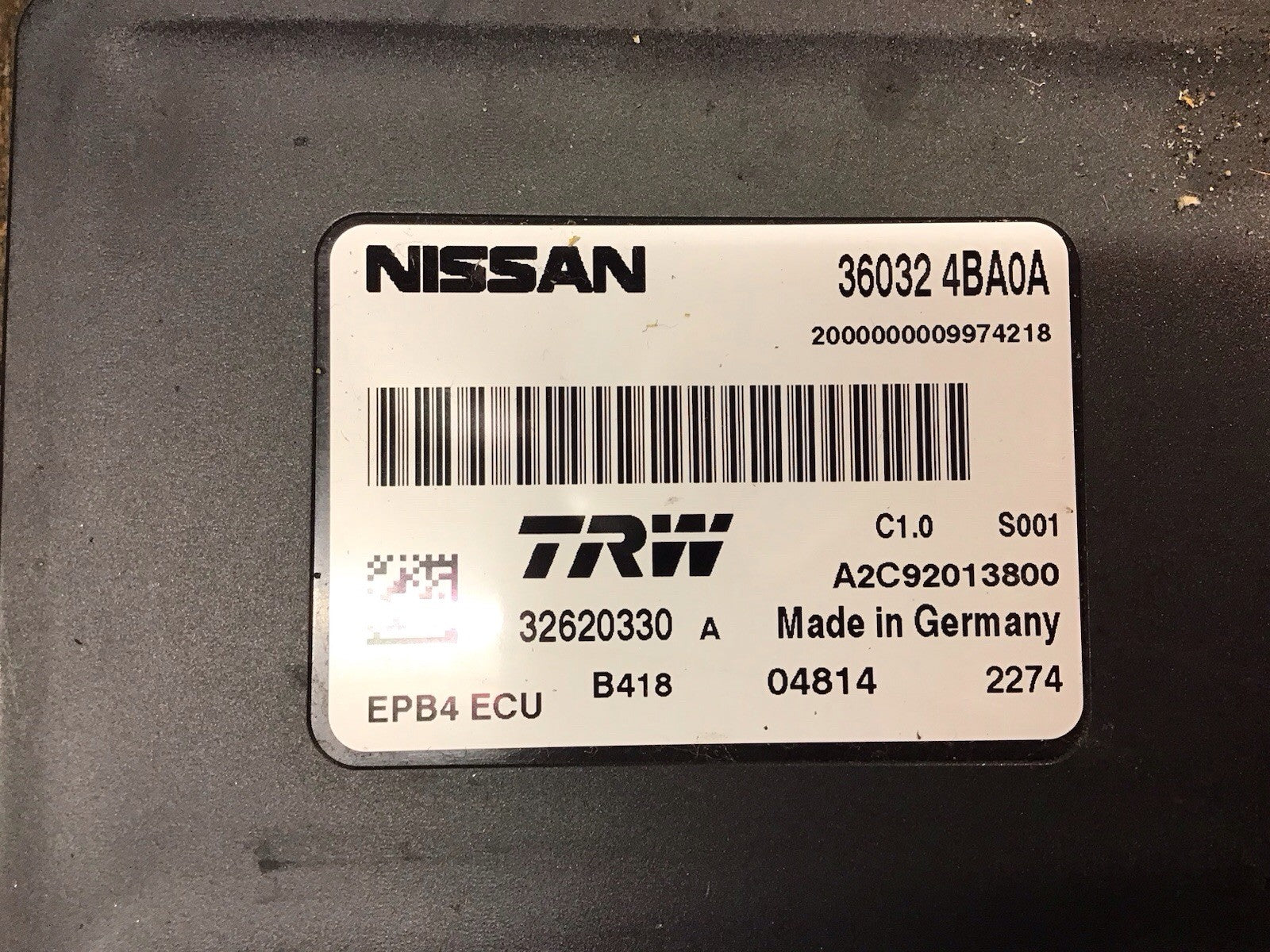 NISSAN QASHQAI J11E PARKING BRAKE MODULE ECU 36032-4BA0A 2013-2020