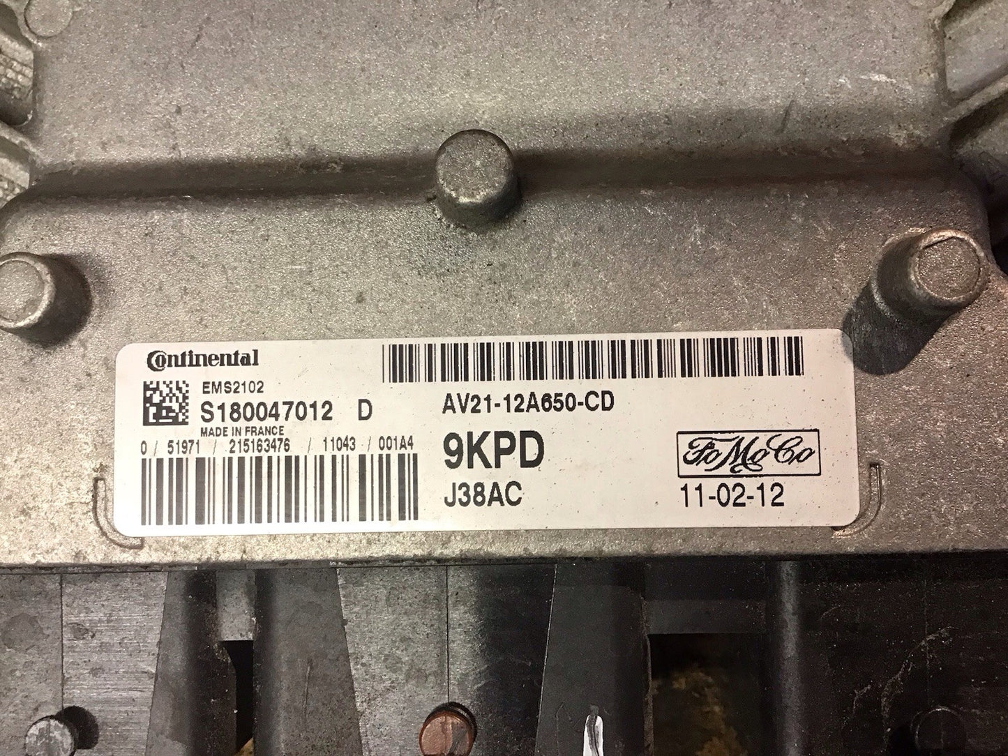 FORD FIESTA MK7 1.25 PETROL ENGINE CONTROL MODULE ECU AV21-12A650-CD 2008-2012