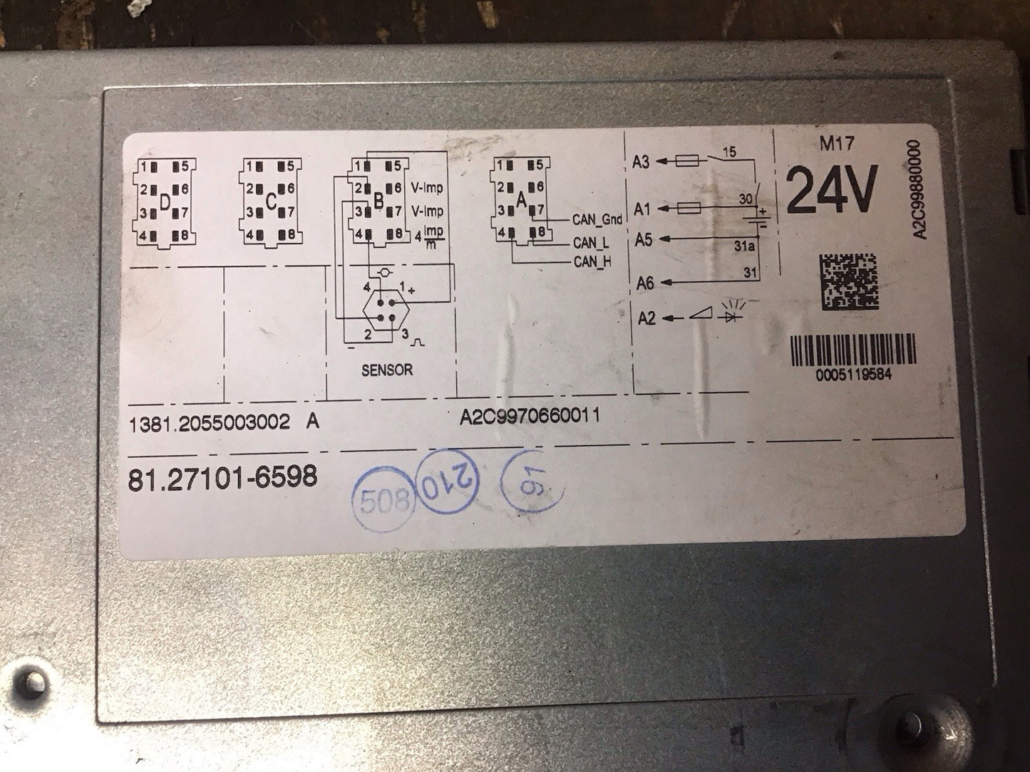 MAN TGX TGS TACHOGRAPH 81.27101-6598 2015-2020