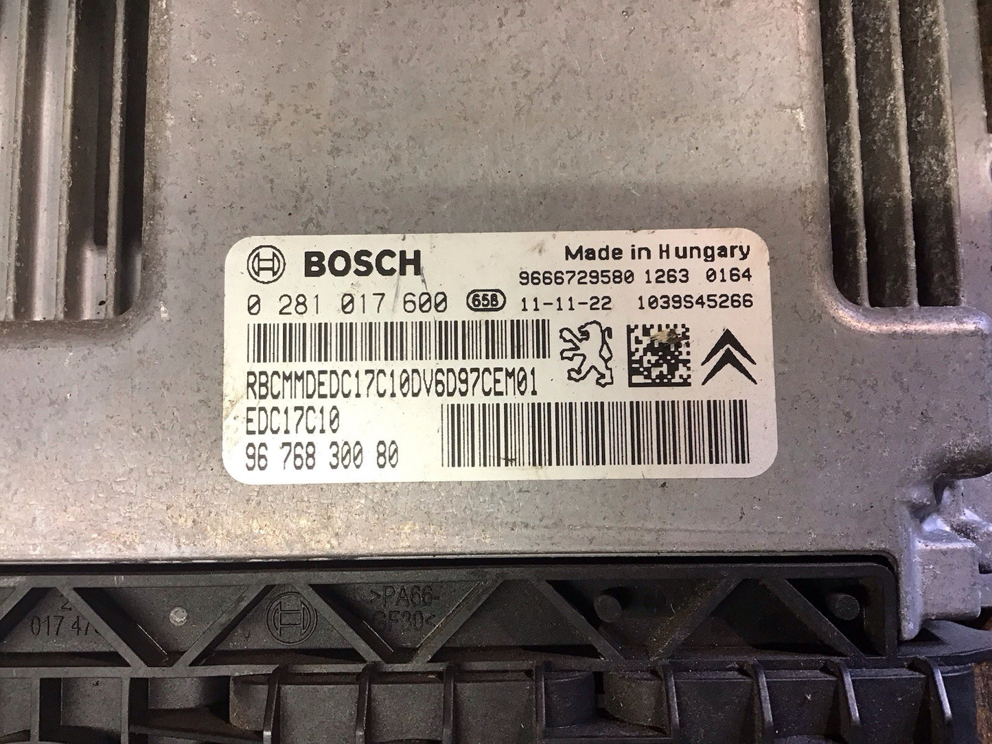 CITROEN DS3 1.6 HDI  ECU KIT 0281017600 9HP 9676830080 2010-2015