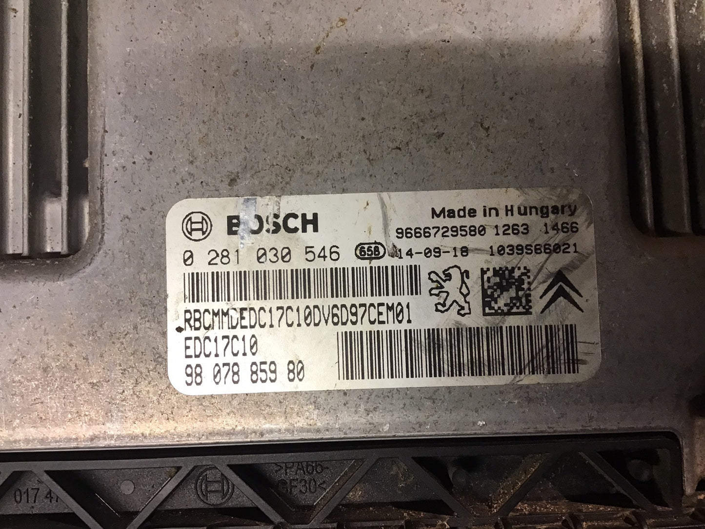 CITROEN DS3 1.6 HDI ECU KIT 9807885980 BOSCH 0281030436 9HP 2010-2015