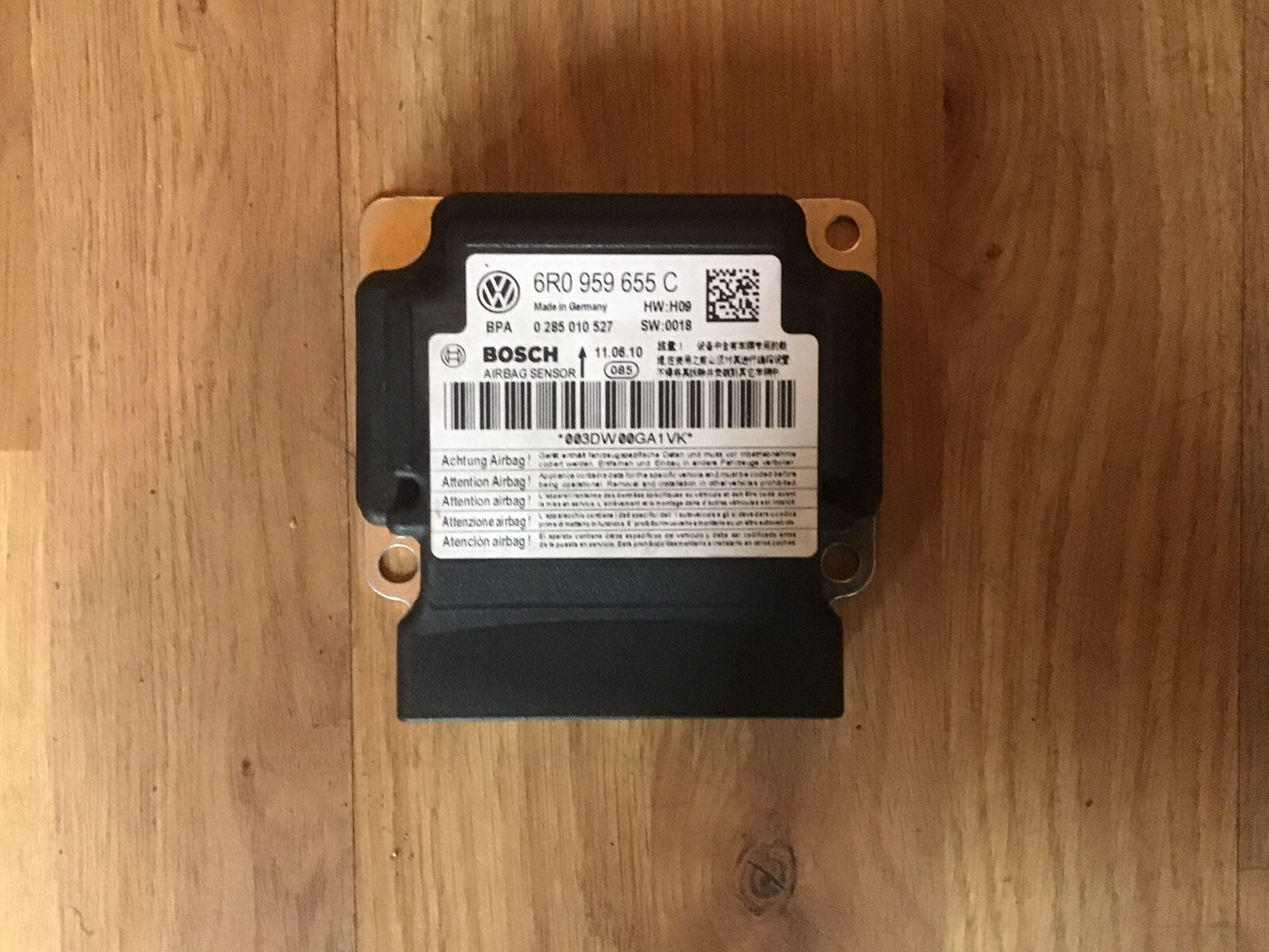 VOLKSWAGEN POLO 6R AIRBAG CONTROL MODULE ECU 6R0959655C 2009-2013