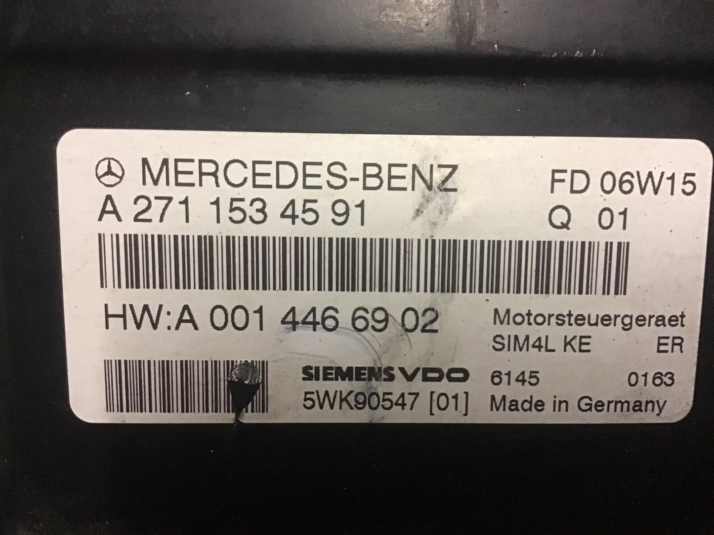 MERCEDES C180 COMPRESSOR ECU KIT A2711534591 W203 SIEMENS 5WK90547 2005-2009