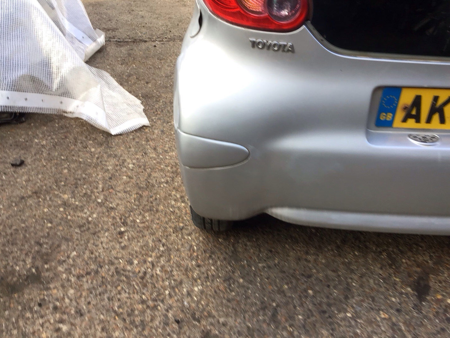 TOYOTA AYGO MK1 REAR BUMPER SATIN SILVER 1E7 2005-2012