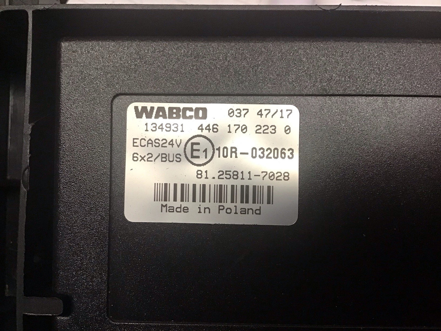 MAN TGX TGS ECAS CONTROL UNIT 81.25811-7028 WABCO 134931 EURO 6 2015-2020